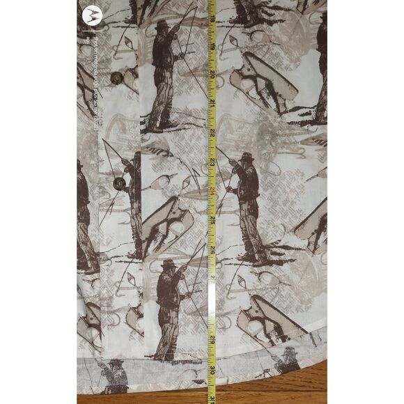 Fly Fishing Lure Button Up Cotton Shirt Medium NWT Cafe Luna - Picture 5 of 10